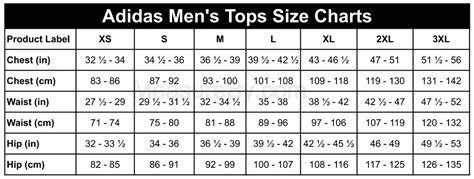 adidas men's jacket size chart.